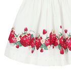 Girls White & Red Strawberry Dress, 1, hi-res